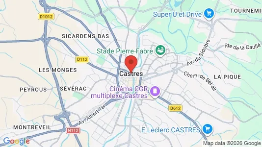 Houses for rent i Castres - kort over placeringen