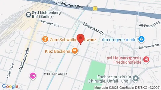 Apartments for rent i Berlin Lichtenberg - kort over placeringen