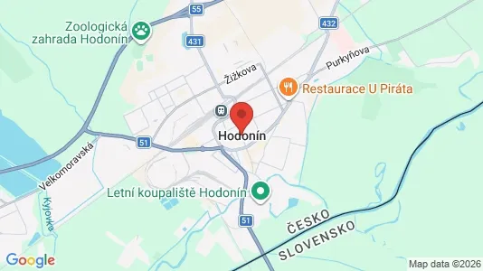 Apartments for rent i Hodonín - kort over placeringen