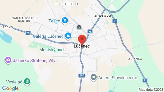 Apartments for rent i Lučenec - kort over placeringen