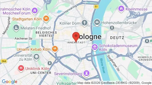 Apartments for rent i Cologne Innenstadt - kort over placeringen