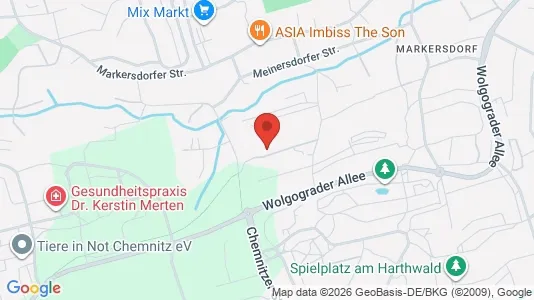 Apartments for rent i Chemnitz - kort over placeringen