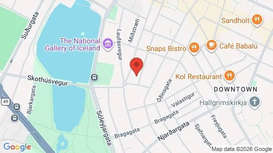 Apartments for rent i Reykjavík Miðborg - kort over placeringen