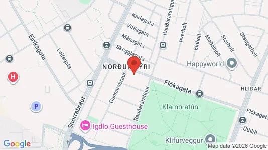 Apartments for rent i Reykjavík Hlíðar - kort over placeringen