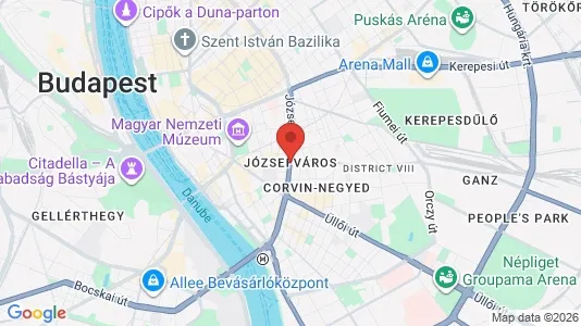 Houses for rent i Budapest Józsefváros - kort over placeringen