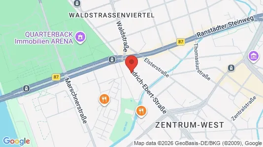 Apartments for rent i Leipzig - kort over placeringen