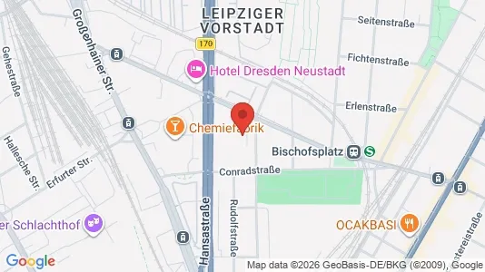 Apartments for rent i Dresden - kort over placeringen