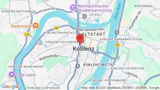 Apartments for rent i Koblenz - kort over placeringen
