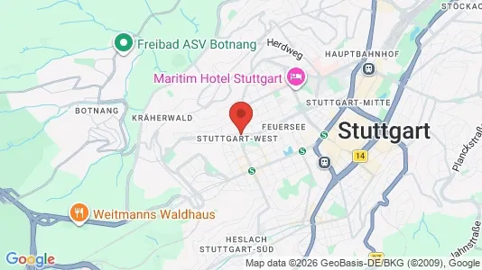 Apartments for rent i Stuttgart-West - kort over placeringen