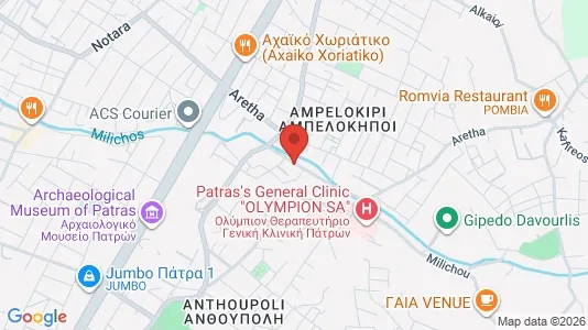 Apartments for rent i Patras - kort over placeringen