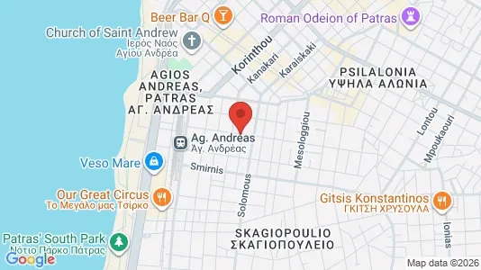 Apartments for rent i Patras - kort over placeringen