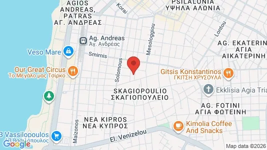 Apartments for rent i Patras - kort over placeringen