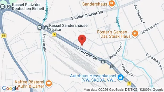 Apartments for rent i Kassel - kort over placeringen
