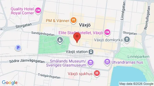 Apartments for rent i Växjö - kort over placeringen