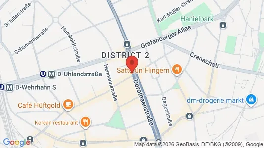 Apartments for rent i Dusseldorf - kort over placeringen