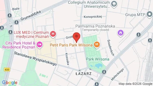 Apartments for rent i Poznań - kort over placeringen