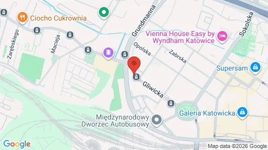 Apartments for rent i Katowice - kort over placeringen