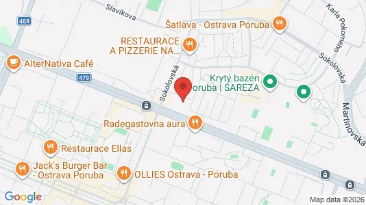 Apartments for rent i Ostrava-město - kort over placeringen