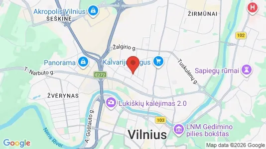 Apartments for rent i Vilnius Šnipiškės - kort over placeringen