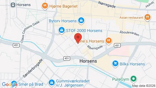Apartments for rent i Horsens - kort over placeringen