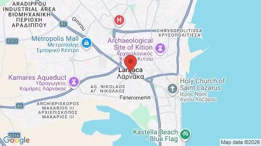 Houses for rent i Larnaca - kort over placeringen