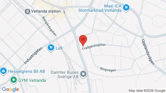 Apartments for rent i Vetlanda - kort over placeringen
