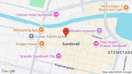 Apartments for rent i Sundsvall - kort over placeringen