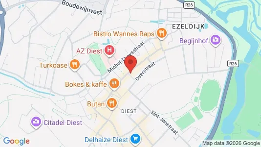 Apartments for rent i Diest - kort over placeringen