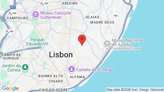 Apartments for rent i Lisboa Penha de França - kort over placeringen