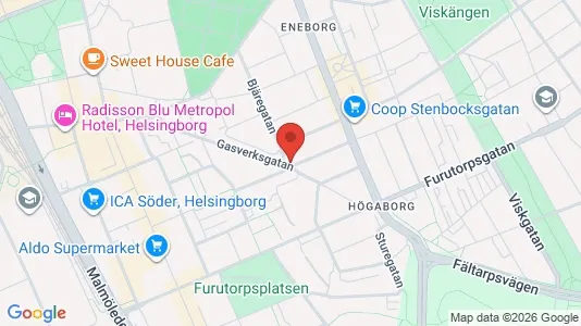 Apartments for rent i Helsingborg - kort over placeringen