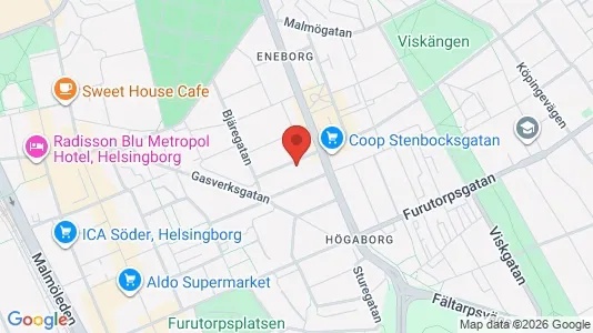 Apartments for rent i Helsingborg - kort over placeringen