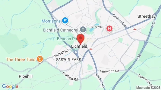 Apartments for rent i Lichfield - Staffordshire - kort over placeringen