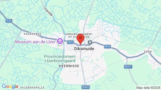 Rooms for rent i Diksmuide - kort over placeringen