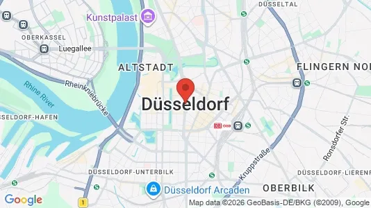 Apartments for rent i Dusseldorf - kort over placeringen