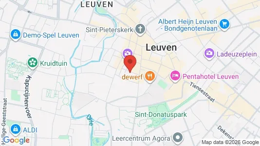 Apartments for rent i Leuven - kort over placeringen