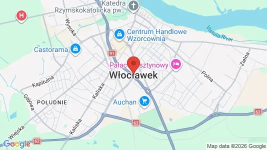 Apartments for rent i Włocławek - kort over placeringen