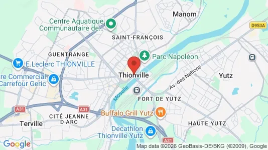 Apartments for rent i Thionville - kort over placeringen