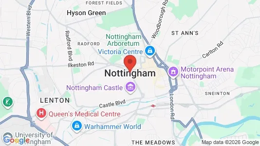 Apartments for rent i Nottingham - Nottinghamshire - kort over placeringen