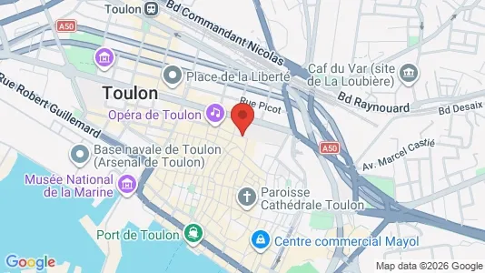 Apartments for rent i Toulon - kort over placeringen