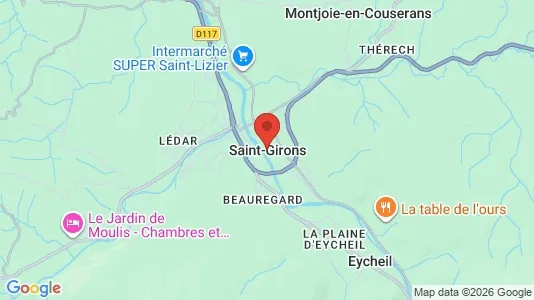 Houses for rent i Saint-Girons - kort over placeringen