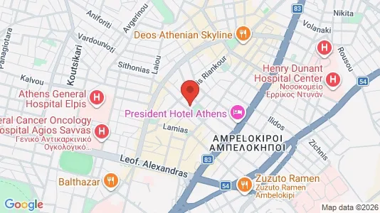 Apartments for rent i Athens Ampelokipoi - kort over placeringen