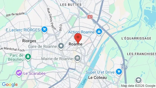 Apartments for rent i Roanne - kort over placeringen