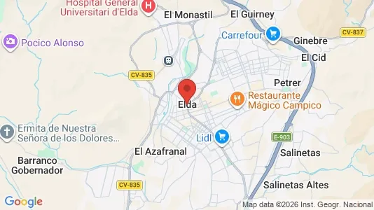 Houses for rent i Elda - kort over placeringen