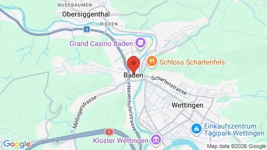 Apartments for rent i Baden - kort over placeringen
