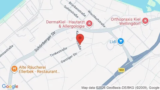 Apartments for rent i Kiel - kort over placeringen