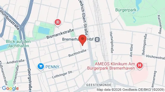 Apartments for rent i Bremerhaven - kort over placeringen