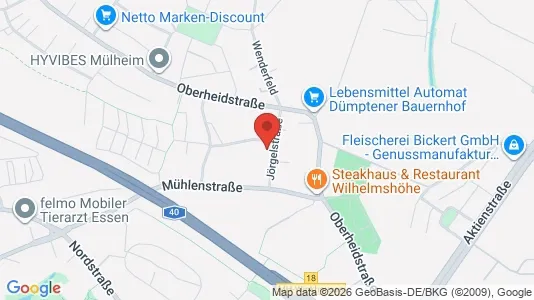 Apartments for rent i Mülheim an der Ruhr - kort over placeringen