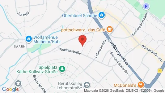 Apartments for rent i Mülheim an der Ruhr - kort over placeringen