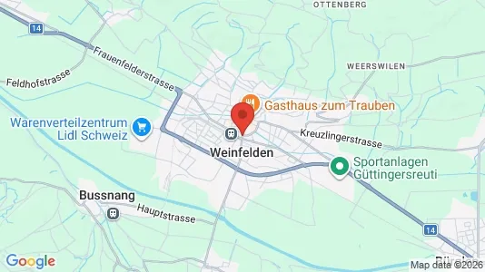 Apartments for rent i Weinfelden - kort over placeringen