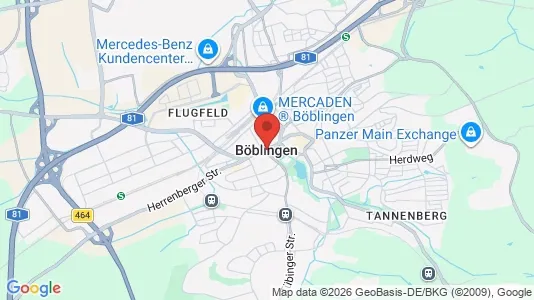 Apartments for rent i Böblingen - kort over placeringen